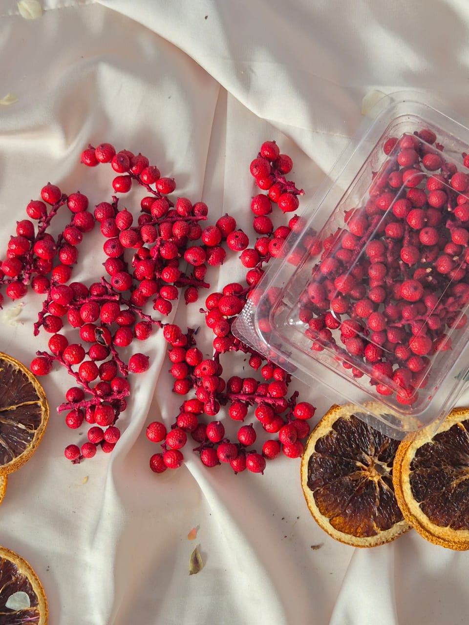 Premium Red Natural Dried Berries – Festive Décor & DIY Craft Supplies