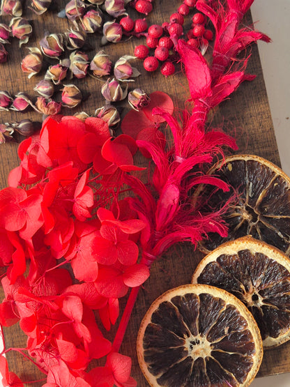 Crimson Bloom Mix – Vibrant Red Dried Flower & Citrus Blend