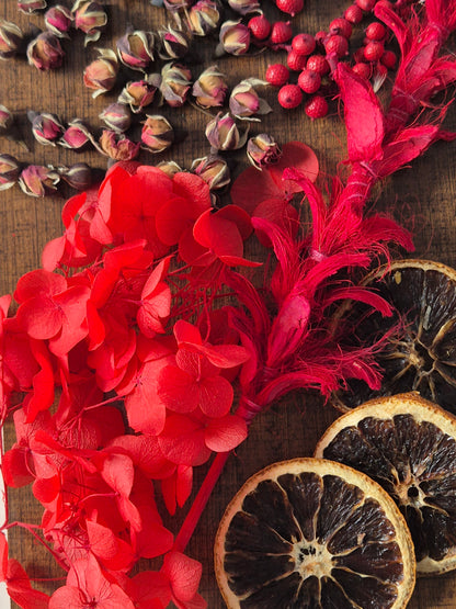 Crimson Bloom Mix – Vibrant Red Dried Flower & Citrus Blend